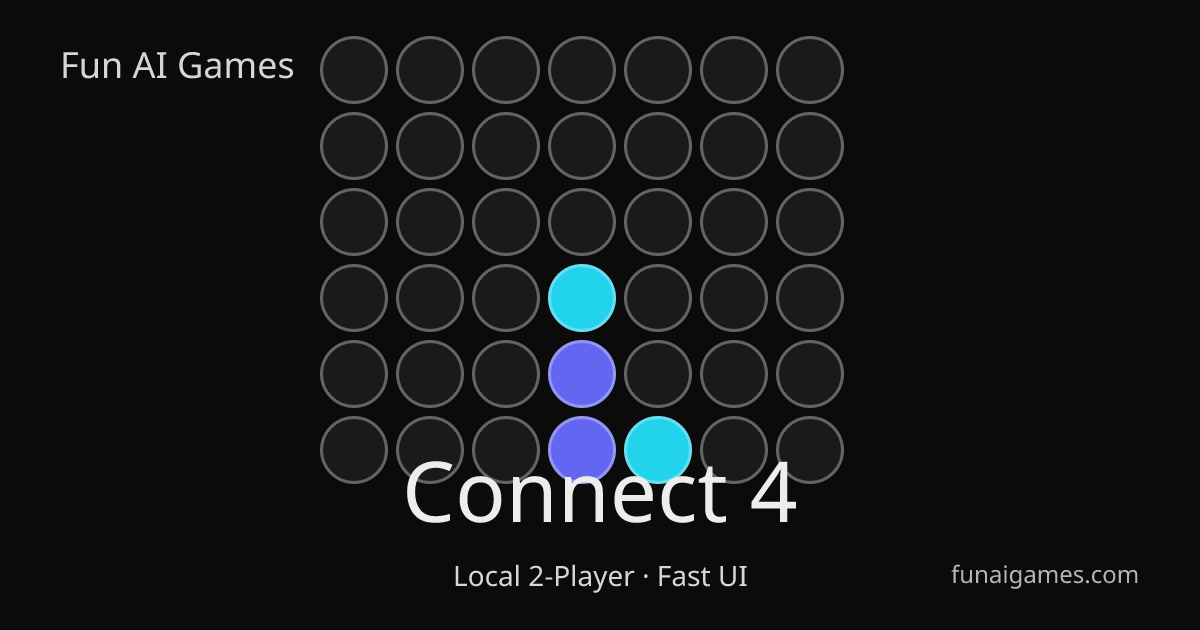 Connect Four Online — 1P vs Smart AI or 2P (Free, No Login)