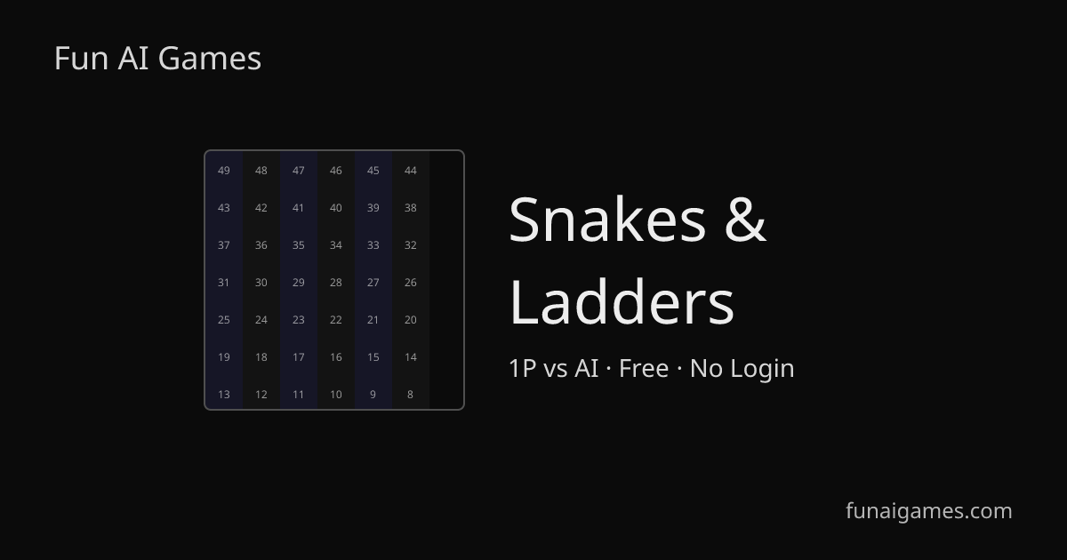 Play Snakes & Ladders Online — 1P vs AI (Free, No Login)